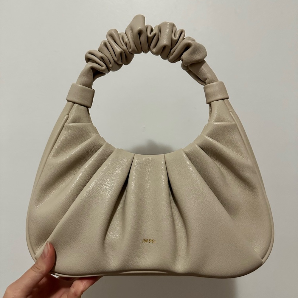 JW PEI Cream Ruched Handle Bag